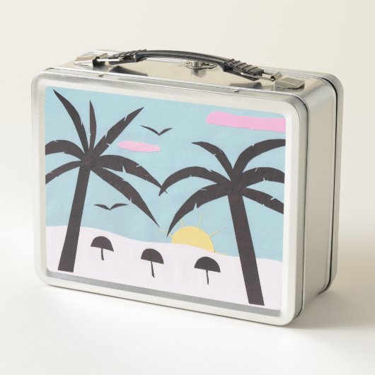 Lunch Box met Silhouetted Beach Design (Achterkant)
