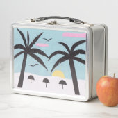 Lunch Box met Silhouetted Beach Design (In situ)