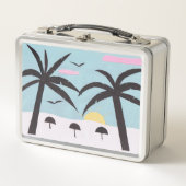 Lunch Box met Silhouetted Beach Design (Voorkant)