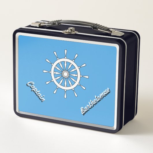 Lunch Box - Nautisch thema met naam (Voorkant)