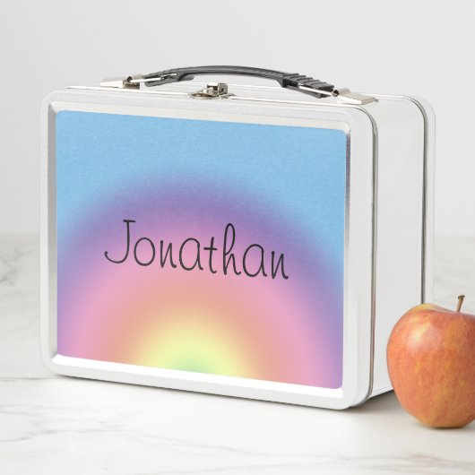 Lunch Box - Regenboog met naam (In situ)