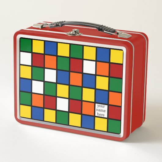 Lunch box with cubist pattern Var01 (Voorkant)