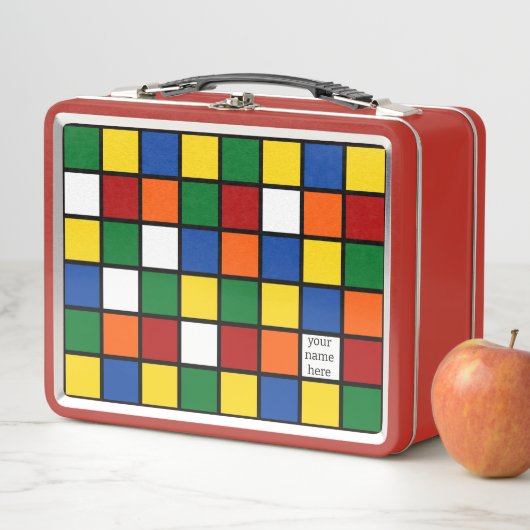 Lunch box with cubist pattern Var01 (In situ)
