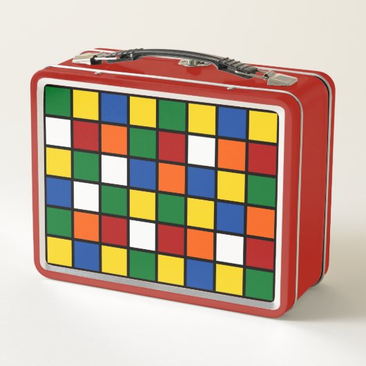 Lunch box with cubist pattern Var01 (Achterkant)