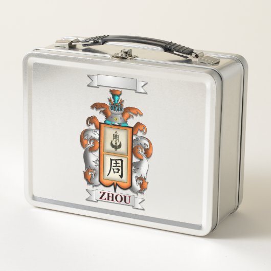 Lunch Box Zhou Achternaam En Schild (Voorkant)
