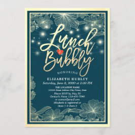Lunch & Bubble Vrijgezellenfeest Blu Gold Floral L Kaart