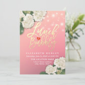 Lunch & Bubble Vrijgezellenfeest Flowers String Li Kaart (Staand voorkant)