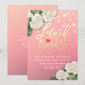 Lunch & Bubble Vrijgezellenfeest Flowers String Li Kaart (Voorkant / Achterkant)