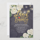 Lunch & Bubble Vrijgezellenfeest Flowers String Li Kaart (Voorkant)