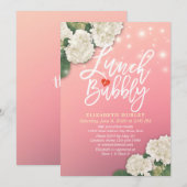 Lunch & Bubble Vrijgezellenfeest Flowers String Li Kaart (Voorkant / Achterkant)