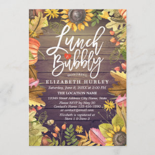 Lunch & Bubble Vrijgezellenfeest Maple Leaves Pump Kaart