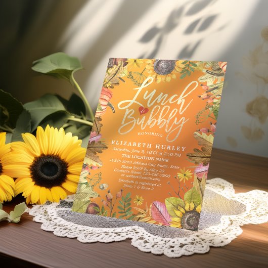 Lunch & Bubble Vrijgezellenfeest Maple Leaves Pump Kaart