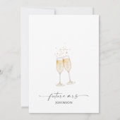 Lunch & Bubbly Bruidsfeest, Champagne Bruiloft Kaart (Achterkant)