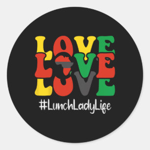 Lunch Dame Liefde Afro-Amerikaanse Vrouwen Zwart H Ronde Sticker