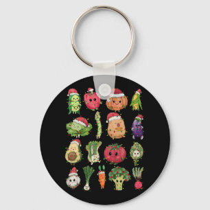 Lunch Dame Plantaardig Voedsel Kerstboom Fun Xmas Sleutelhanger