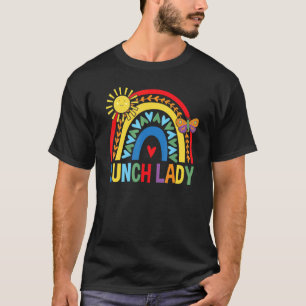 Lunch dame regenboog met vlinder schattig terug na t-shirt