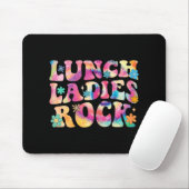 Lunch Dames Rock Tie Dye Cafetaria Crew Groovy La Muismat (Met muis)
