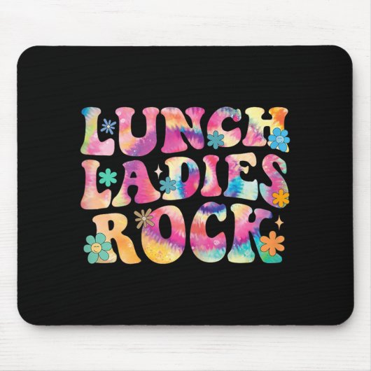 Lunch Dames Rock Tie Dye Cafetaria Crew Groovy La Muismat (Voorkant)