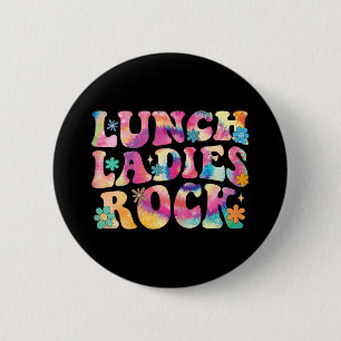 Lunch Dames Rock Tie Dye Cafetaria Crew Groovy La Ronde Button 5,7 Cm