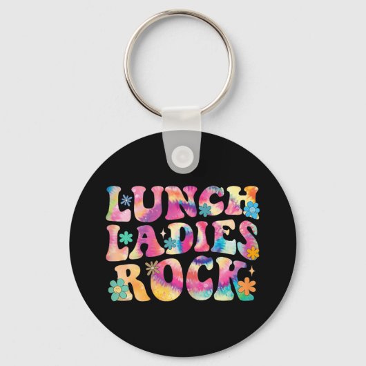 Lunch Dames Rock Tie Dye Cafetaria Crew Groovy La Sleutelhanger (Voorkant)