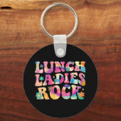 Lunch Dames Rock Tie Dye Cafetaria Crew Groovy La Sleutelhanger (Voorkant)