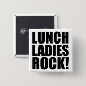 Lunch Dames Rock Vierkante Button 5,1 Cm (Voorkant /achterkant)