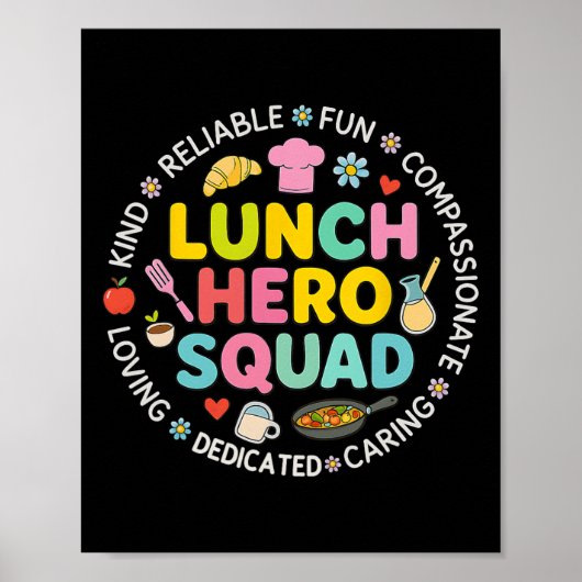Lunch Dames Team Lunch Heldhaftige Team Preppy Ter Poster (Voorkant)