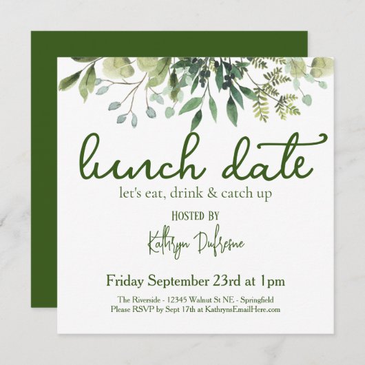 Lunch Date Personalized Kaart (Voorkant / Achterkant)