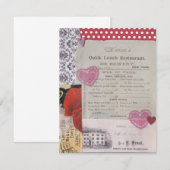 Lunch Date Valentijnsdag Kaart Notitiekaartje (Voorkant / Achterkant)