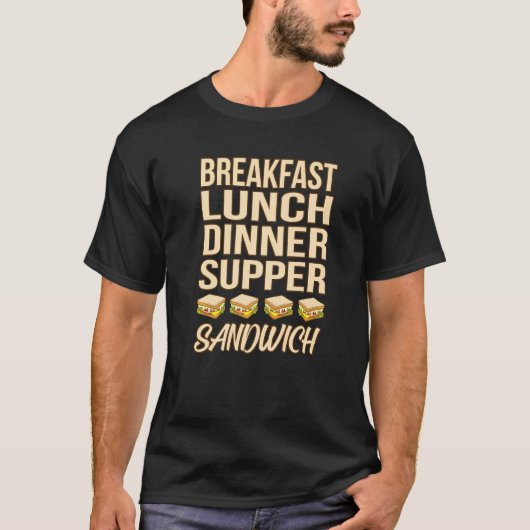 Lunch Dinner Super Sandwich Bologna Vat Food Gr T-shirt (Voorkant)