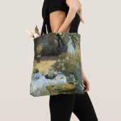 Lunch door Claude Monet, vintage impressionisme Tote Bag (Dichtbij)