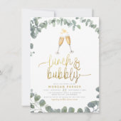 Lunch en bubbel Eucalyptus Greenery Vrijgezellenfe Kaart (Voorkant)