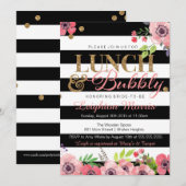 Lunch en bubbelbaar Glitter Black White Vrijgezell Kaart (Voorkant / Achterkant)