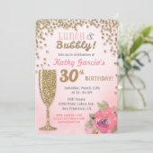 Lunch en Bubble Birthday Glitter Invitation Kaart (Staand voorkant)
