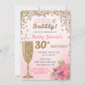 Lunch en Bubble Birthday Glitter Invitation Kaart (Voorkant)