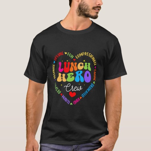 Lunch Helden Bemanning Grappige School Cafetaria M T-shirt (Voorkant)