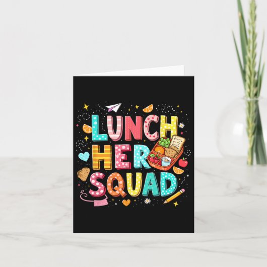 Lunch Helden Squad Preppy Terug Naar School Lunch Kaart (Voorkant)