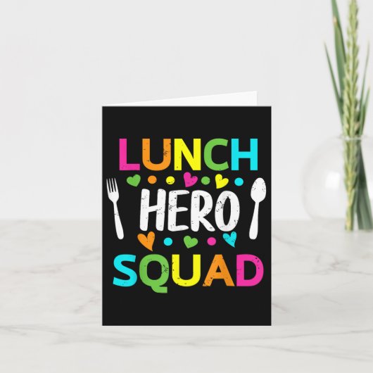 Lunch Hero Squad Funny Lady Cafetaria Squad Worker Kaart (Voorkant)