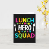 Lunch Hero Squad Funny Lady Cafetaria Squad Worker Kaart (Gele Bloem)