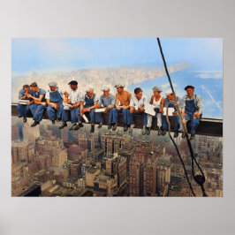 Lunch hoog op een wolkenkrabber 1932 NYC gerestaur Poster