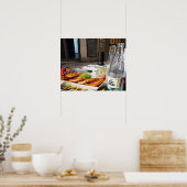 Lunch in Barcelona Spanje Poster (Keuken)