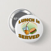 Lunch is served ronde button 5,7 cm (Voorkant /achterkant)