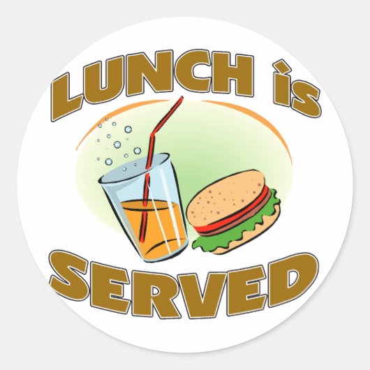 Lunch is served ronde sticker (Voorkant)