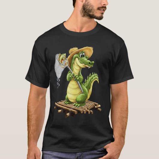 Lunch Krokodil Stijl T-shirt (Voorkant)