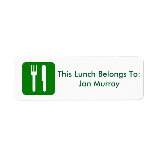 Lunch label (voor werk of school) (Voorkant)