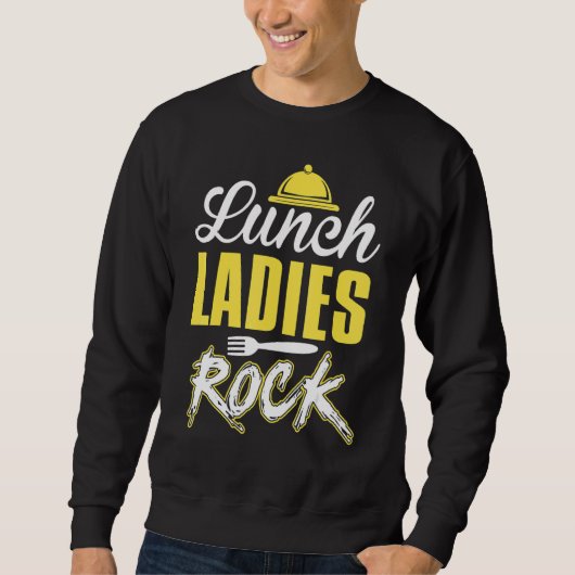 Lunch Ladies Rock Lunch Lady Squad Terug naar scho Trui (Voorkant)