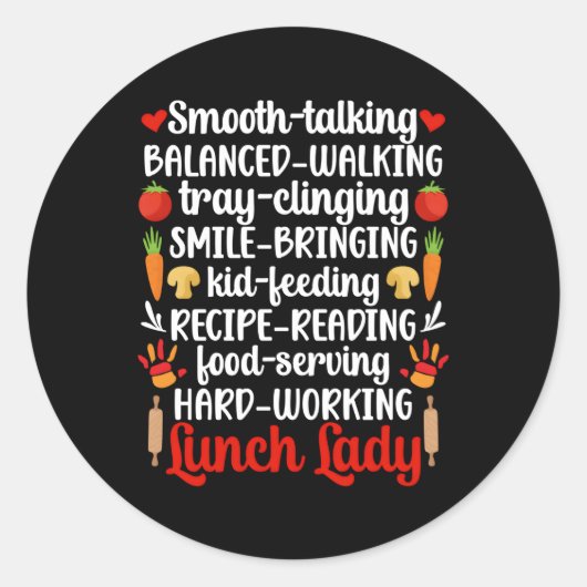 Lunch Lady Appreciation School Cafetaria Worker Lu Ronde Sticker (Voorkant)