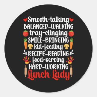 Lunch Lady Appreciation School Cafetaria Worker Lu Ronde Sticker