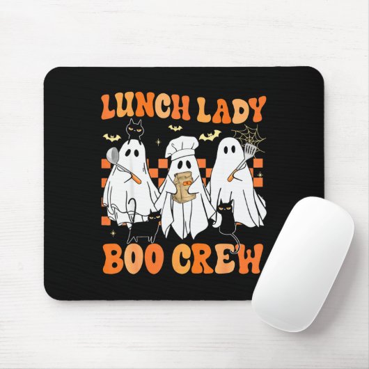 Lunch Lady Boo Crew Ghost Chef Funny Cafeteria Wor Muismat (Met muis)