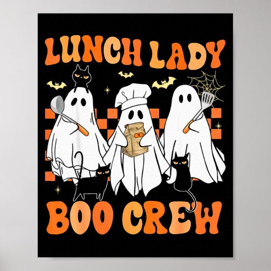 Lunch Lady Boo Crew Ghost Chef Funny Cafeteria Wor Poster (Voorkant)